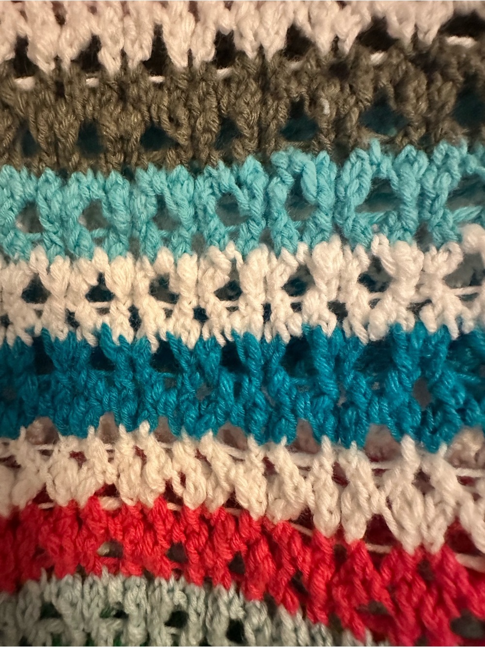 Talbots Multicolor Striped Crochet Shell Top - Picture 4 of 5